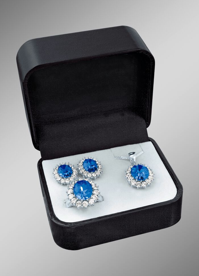 Schmuck-Set, 4-teilig mit Wei&szlig;goldauflage 