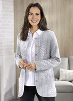 Strickjacke mit Schurwolle GRAU