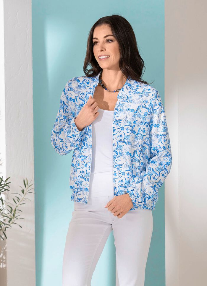 Blusenjacke mit gesmokten Abschl&uuml;ssen 