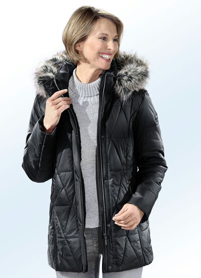 Jacke mit abnehmbarem Kunstpelz-Besatz 