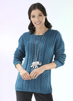Pullover in Strukturmix PETROL