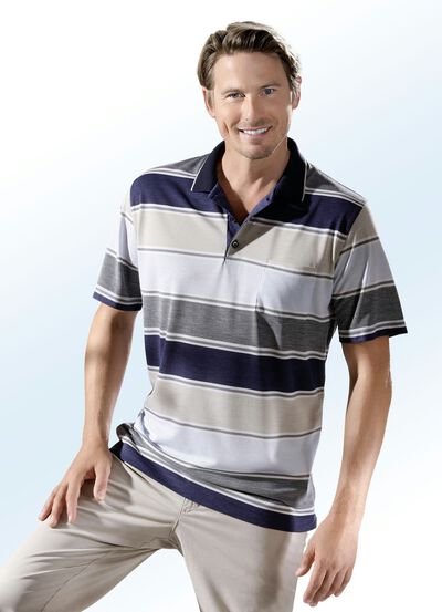 Poloshirt mit kurzer Knopfleiste 