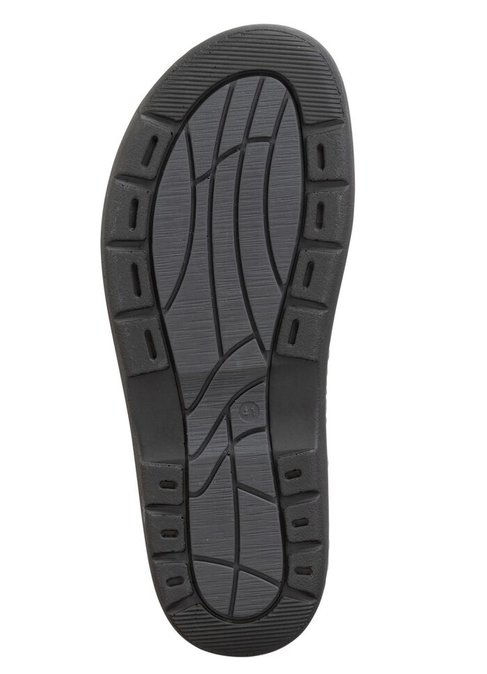 GINO GALANTE, bequeme Herren-Pantoletten, Weite H, mit herausnehmbarem Fussbett SCHWARZ