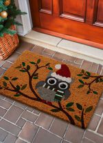 Kokos-Fussmatte mit Eulen-Motiv 