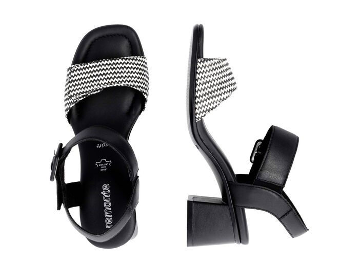 Remonte Sandalette mit Flechtdurchzügen SCHWARZ-WEISS