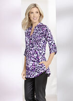 Shirt-Tunika mit Stehkragen 