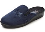 Zweierpack, klassische Damen-Hausschuhe, Weite H, mit Gummizug 1x MARINE 1x CHIANTI