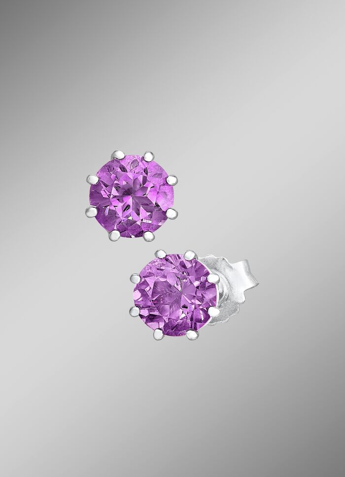 S&uuml;sse Ohrstecker mit echt Amethyst 