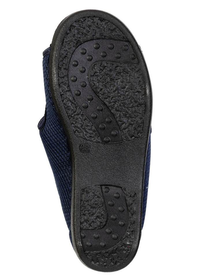 Bequeme Damen-Hausschuhe, Weite H, mit herausnehmbarem Fussbett MARINE