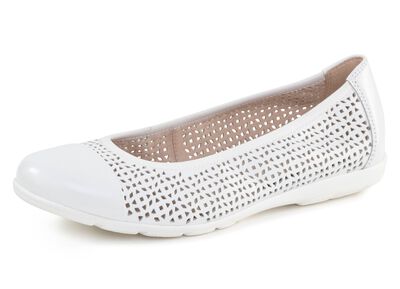 Caprice, sommerliche Damen-Ballerinas, Weite G, mit Gummizug 