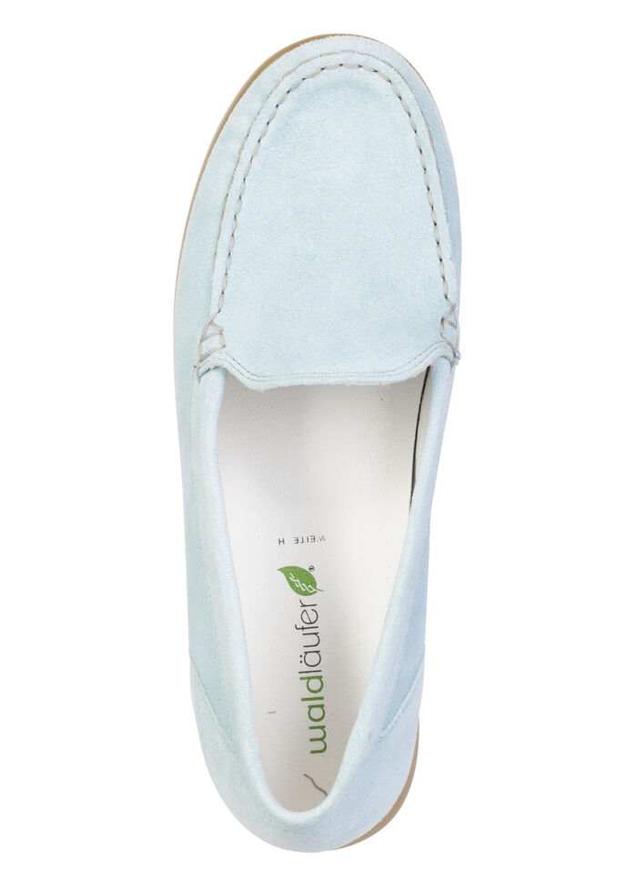 Waldläufer, bequeme Damen-Slipper, Weite H, mit herausnehmbarem Fussbett BLEU