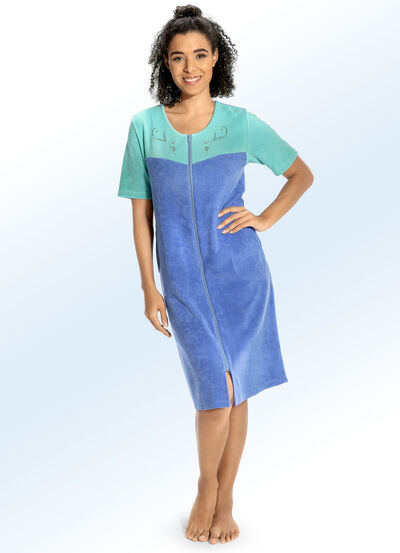 Hauskleid mit Schmucksteinzier 