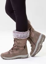 Gef&uuml;tterte Damen-Stiefel, Winterschuhe, mit Reissverschluss TAUPE