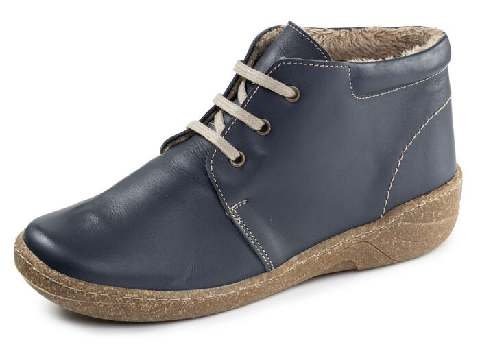 ELENA EDEN, gef&uuml;tterte Damen-Boots, Weite G, mit herausnehmbarem Fussbett BLAU