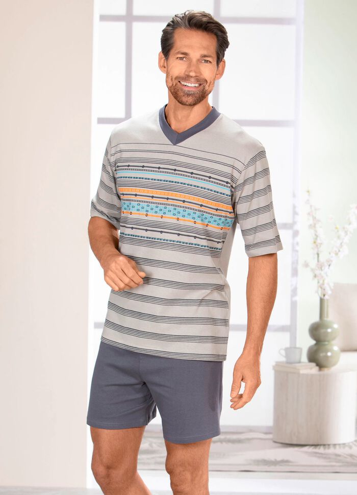 Set: Schlafanzug und Shorty mit V-Ausschnitt 