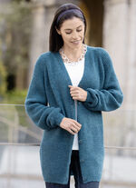 Long-Strickjacke in Perlfang 