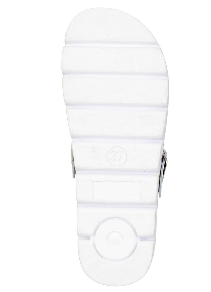 Klassische Damen-Clogs, mit anatomisch, gepolstertem Fussbett WEISS-BUNT