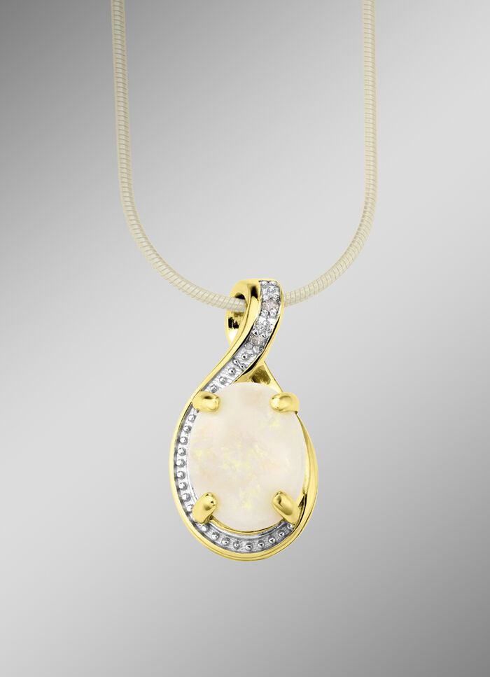 Anhänger mit echt Opal und Diamanten 