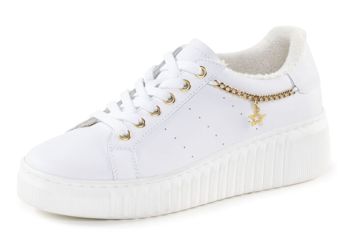 ELENA EDEN, stylische Damen-Sneaker, Weite G, herausnehmbares Fussbett WEISS