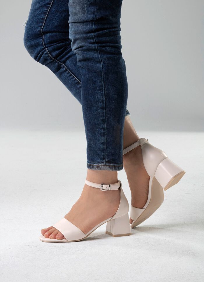 ELENA EDEN Sandalette aus bestem Nappaleder ECRU