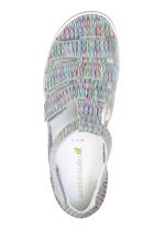 Waldl&auml;ufer, bequeme Damen-Sandalen, Weite H, mit herausnehmbarem Fussbett WEISS-BUNT