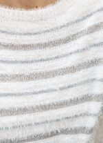 Pullover aus haarigem Effektgarn mit Glitzer  