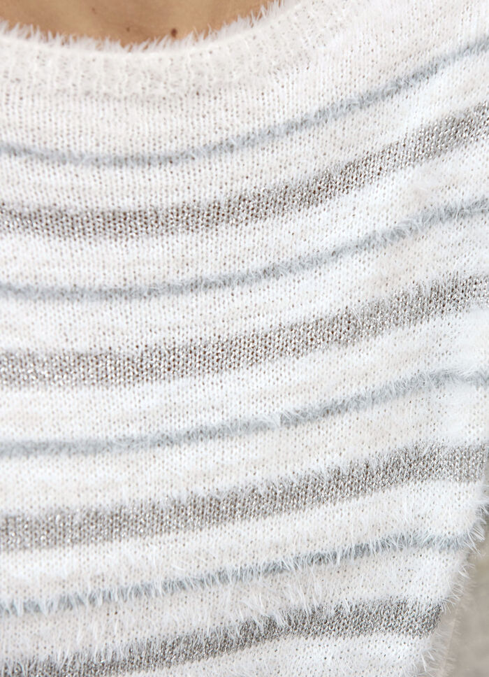 Pullover aus haarigem Effektgarn mit Glitzer  