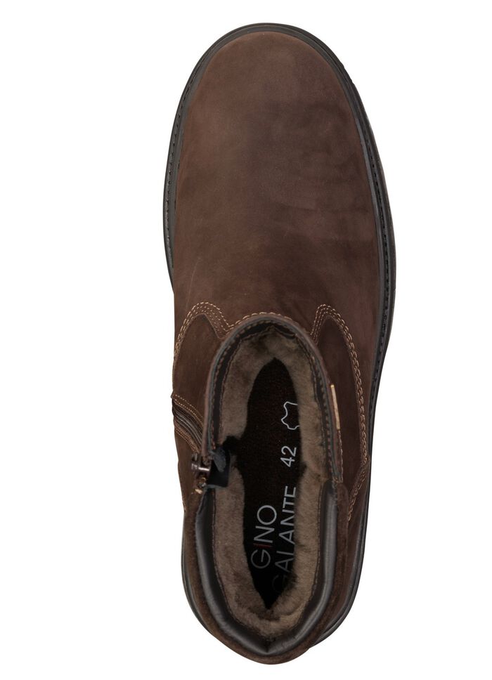 GINO GALANTE, gef&uuml;tterte Herren-Stiefel, Winterschuhe, mit Lammfell BRAUN