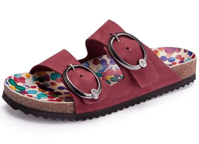 Andrea Conti Pantolette mit bunt bedrucktem Lederfussbett 