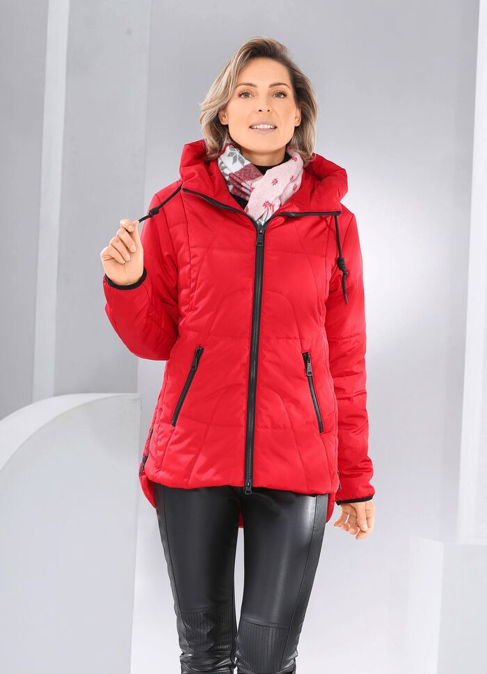 Jacke mit verl&auml;ngertem R&uuml;ckteil FEUERROT