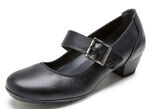 ELENA EDEN Spangen-Pumps aus Nappaleder mit seitlichem Elastikeinsatz SCHWARZ