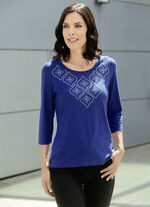 Shirt mit Strasszier im Vorderteil 