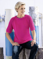 Pulli mit dekorativem Halsausschnitt HIMBEERE