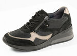 Waldläufer, bequeme Damen-Sneaker, Weite H, mit herausnehmbarem Fussbett SCHWARZ-BRONZE