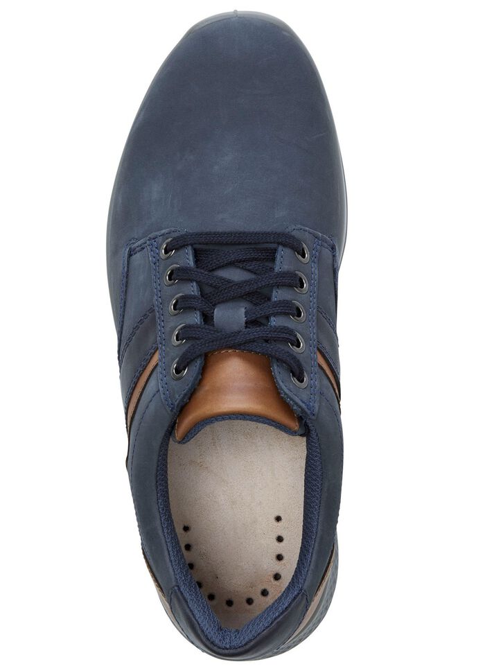 GINO GALANTE, bequeme Herren-Schn&uuml;rschuhe, Weite K, mit herausnehmbarem Fussbett MARINE-COGNAC