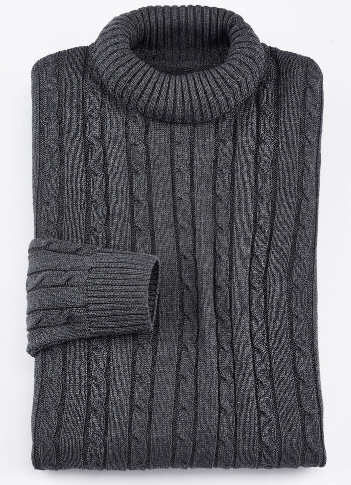 Rollkragenpullover in 5 Farben ANTHRAZIT MELIERT