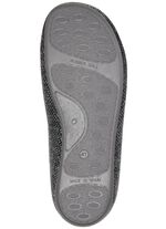 Pantoffel aus dezent gemustertem Textilmaterial 