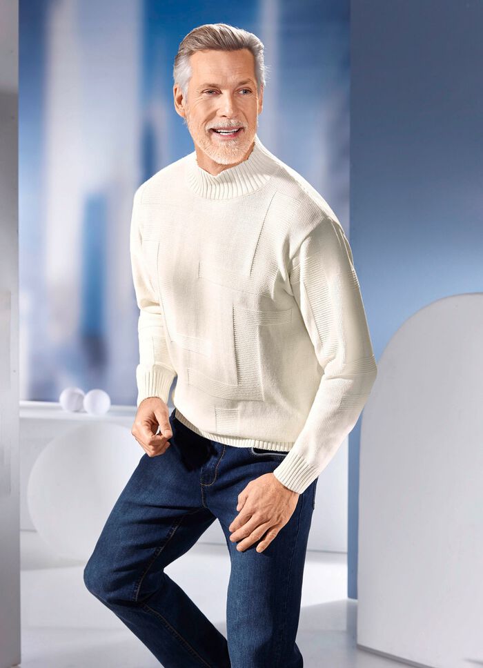 Pullover mit Strukturdessin in 3 Farben 