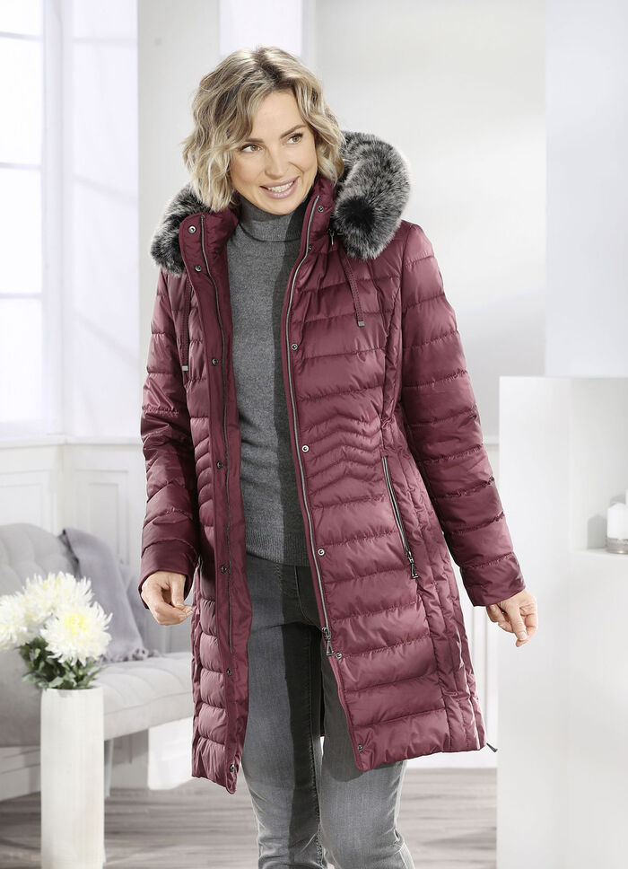 Kurzmantel mit seitlicher Längssteppung KASTANIE