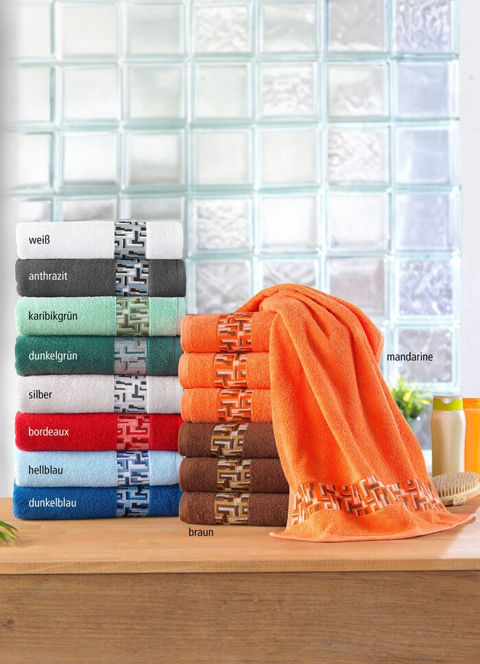 Frottier-Serie mit Jacquard-Bord&uuml;re 