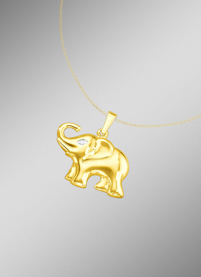 Elefanten Anhänger mit Diamant  Elefanten Anhänger mit Diamant