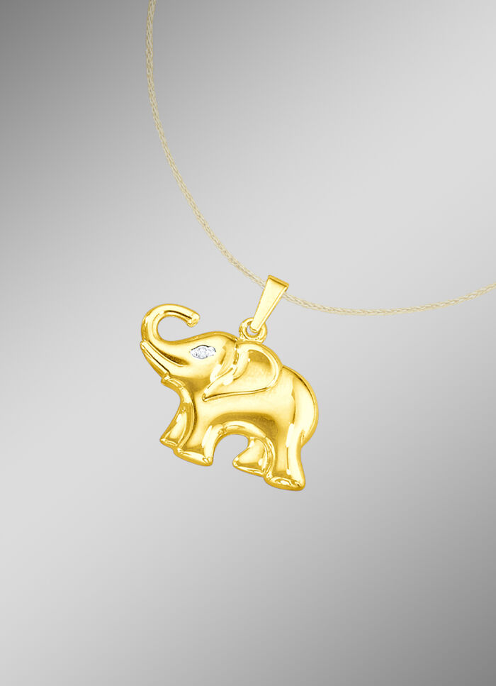 Elefanten Anhänger mit Diamant