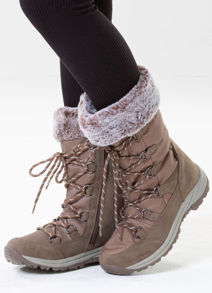 Gef&uuml;tterte Damen-Stiefel, Winterschuhe, mit Reissverschluss 