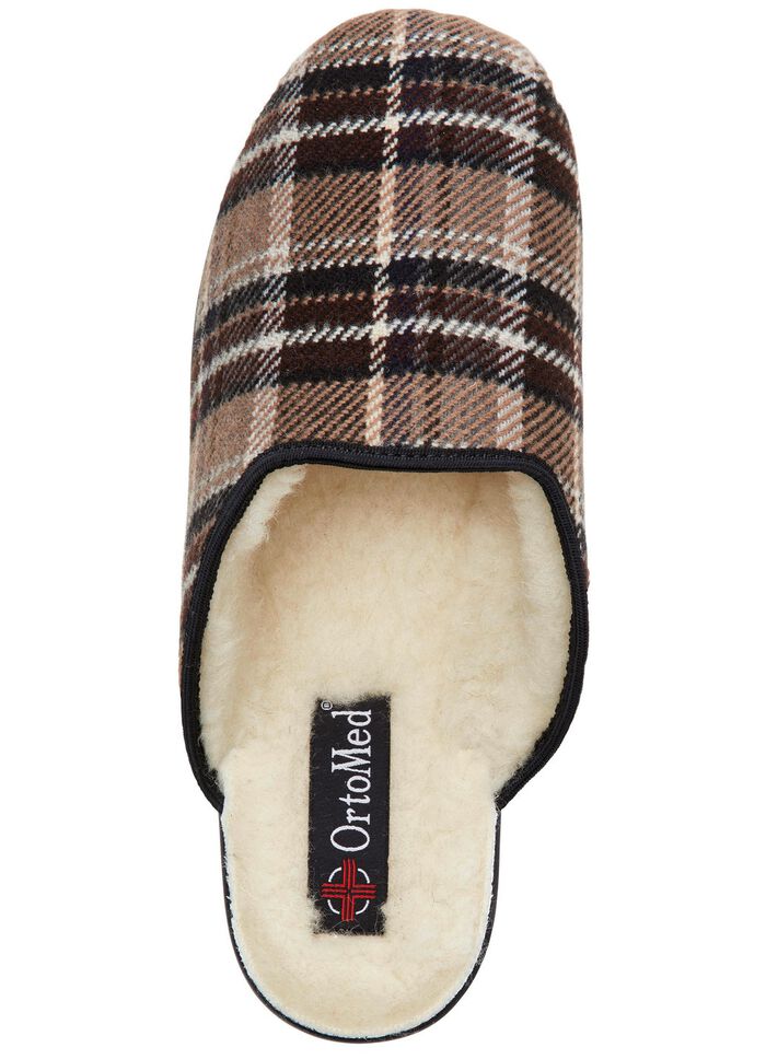 Zweierpack, gef&uuml;tterte Herren-Hausschuhe, mit Wolle 1XBRAUN,1XBLAU