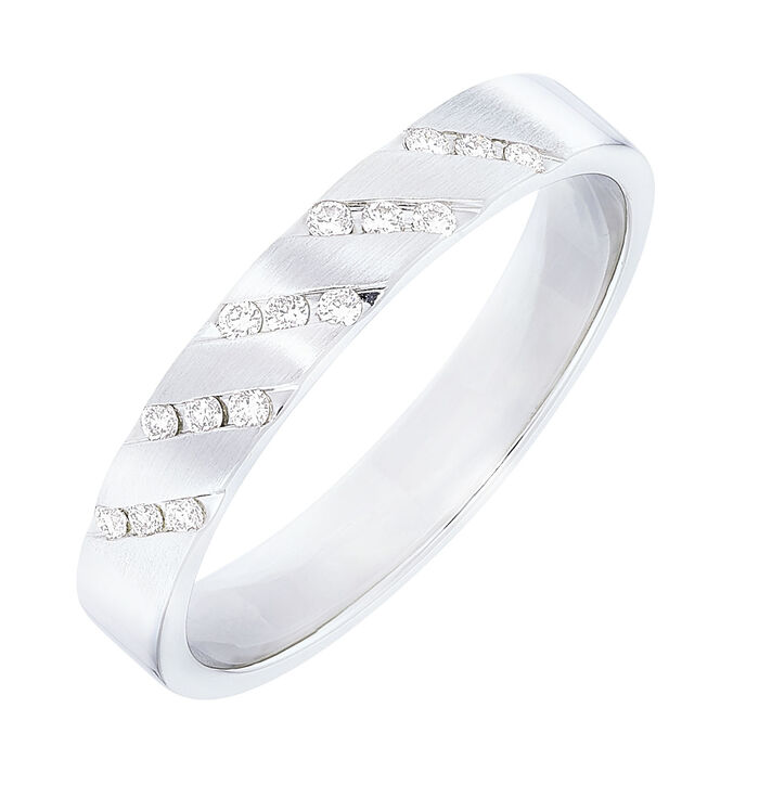 Platin Damenring mit Brillanten 