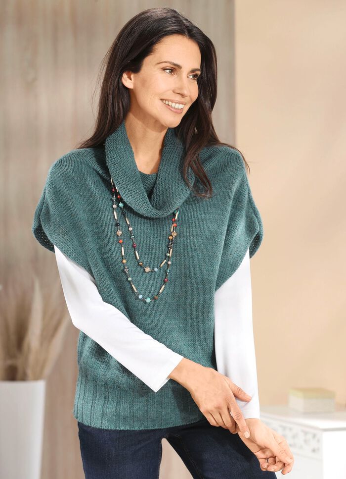 Pullunder mit Alpaka  DUNKELSALBEI MELIERT