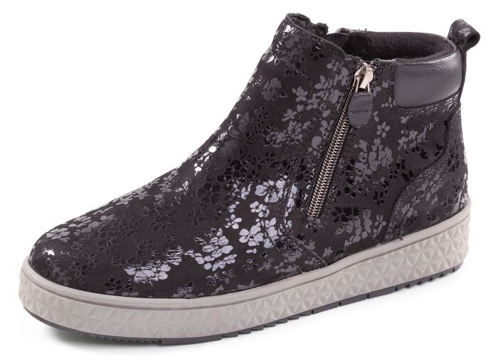 ELENA EDEN, schicke Damen-Boots, Weite H, mit herausnehmbarem Fussbett SCHWARZ