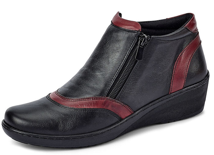 Gemini, bequeme Damen-Boots, Weite H, mit herausnehmbarem Fussbett SCHWARZ-CHIANTI