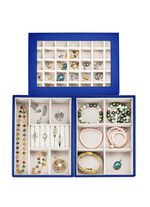 Schmuckkoffer aus Kunstleder mit Samtinnenfutter 