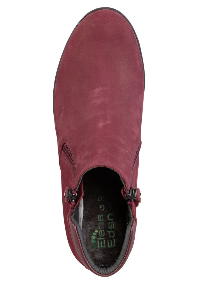 ELENA EDEN Stiefelette mit Nappaleder-Besatz RUBINROT